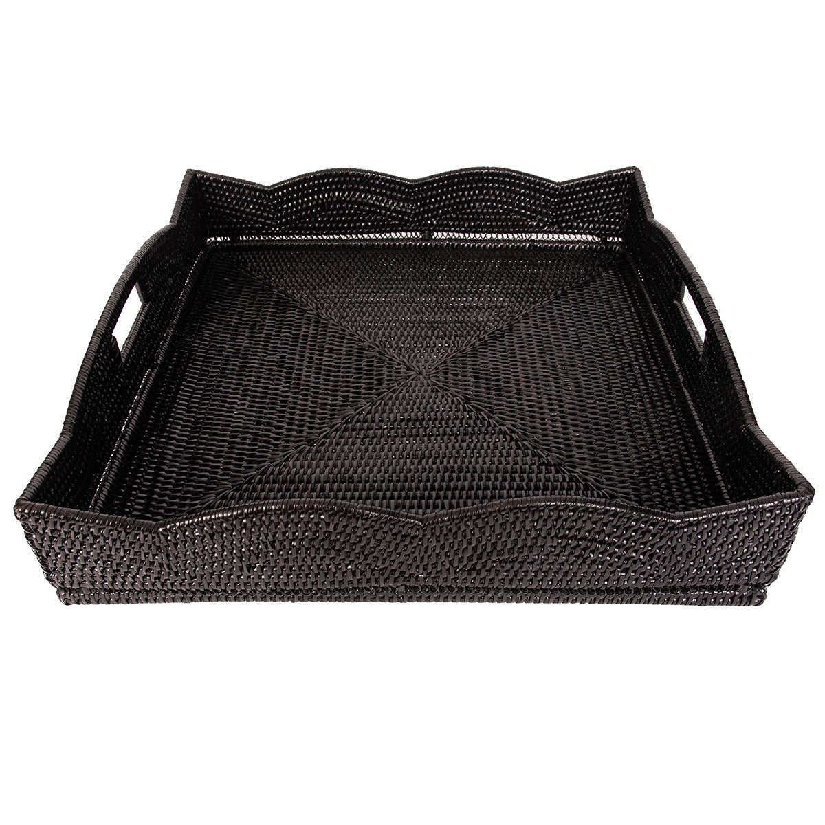 Artifacts Trading Company Scallop Collection Square Tray Tudor Black